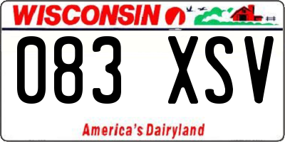 WI license plate 083XSV