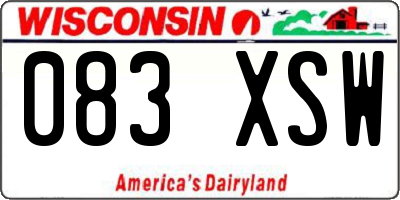 WI license plate 083XSW