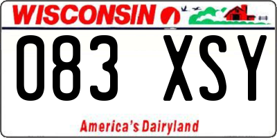 WI license plate 083XSY
