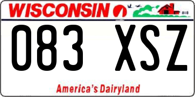 WI license plate 083XSZ