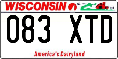 WI license plate 083XTD