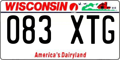 WI license plate 083XTG