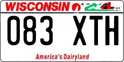 WI license plate 083XTH