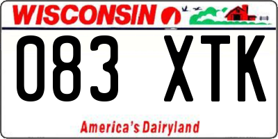 WI license plate 083XTK