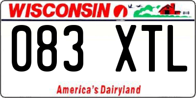WI license plate 083XTL