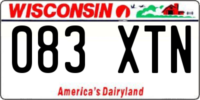 WI license plate 083XTN