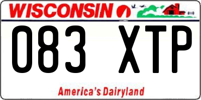 WI license plate 083XTP