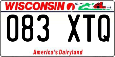 WI license plate 083XTQ