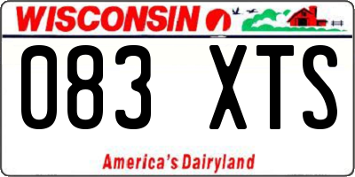WI license plate 083XTS