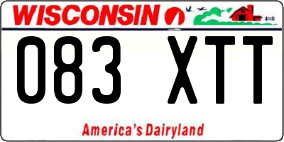WI license plate 083XTT