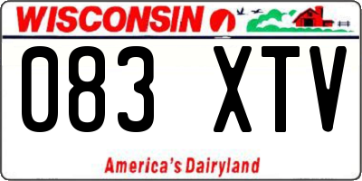 WI license plate 083XTV
