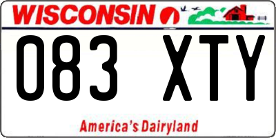 WI license plate 083XTY