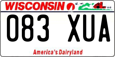 WI license plate 083XUA