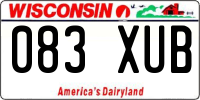 WI license plate 083XUB