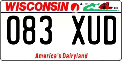 WI license plate 083XUD