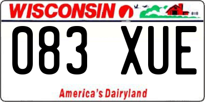 WI license plate 083XUE