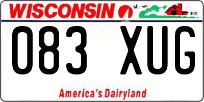 WI license plate 083XUG