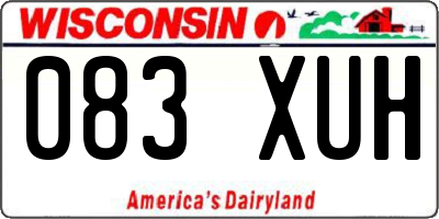 WI license plate 083XUH