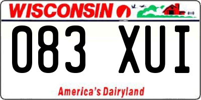WI license plate 083XUI