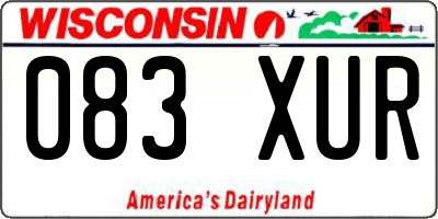 WI license plate 083XUR