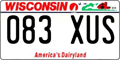 WI license plate 083XUS