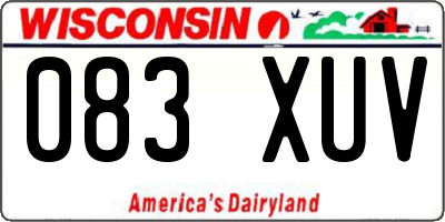 WI license plate 083XUV