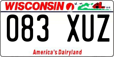 WI license plate 083XUZ