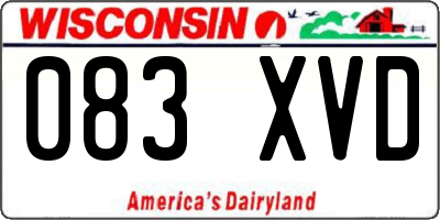 WI license plate 083XVD