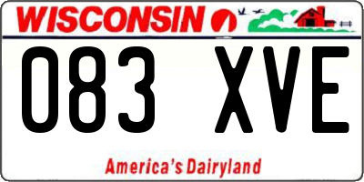 WI license plate 083XVE