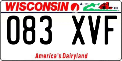 WI license plate 083XVF