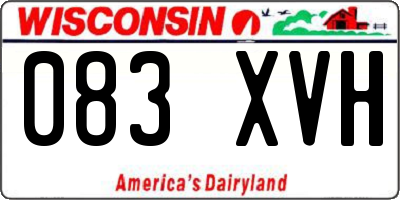 WI license plate 083XVH