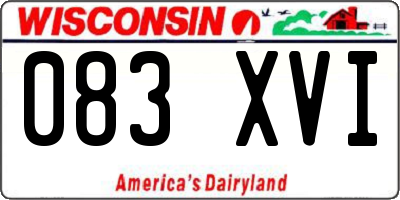 WI license plate 083XVI