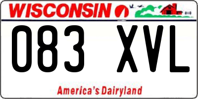 WI license plate 083XVL