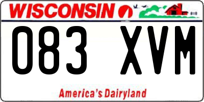 WI license plate 083XVM