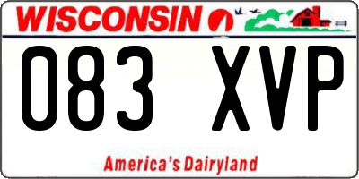 WI license plate 083XVP