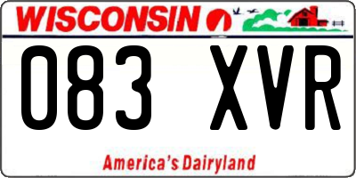 WI license plate 083XVR