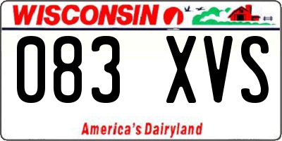 WI license plate 083XVS