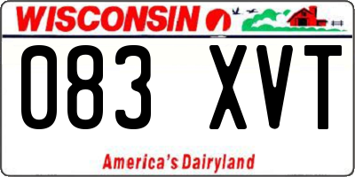 WI license plate 083XVT