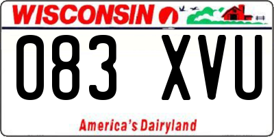 WI license plate 083XVU