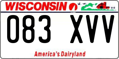 WI license plate 083XVV