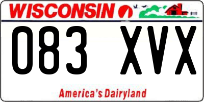 WI license plate 083XVX