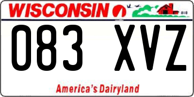 WI license plate 083XVZ