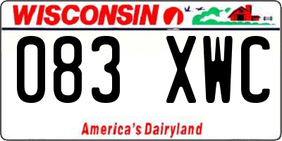 WI license plate 083XWC