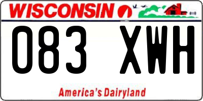 WI license plate 083XWH