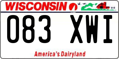WI license plate 083XWI