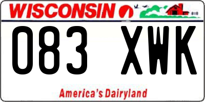 WI license plate 083XWK