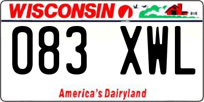 WI license plate 083XWL