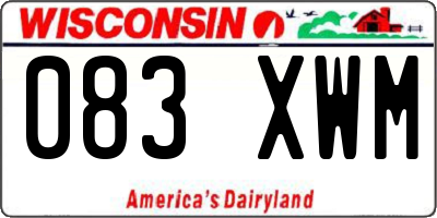 WI license plate 083XWM
