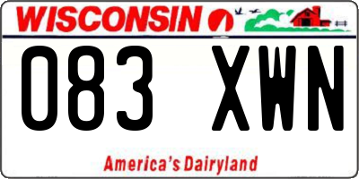 WI license plate 083XWN