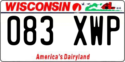 WI license plate 083XWP